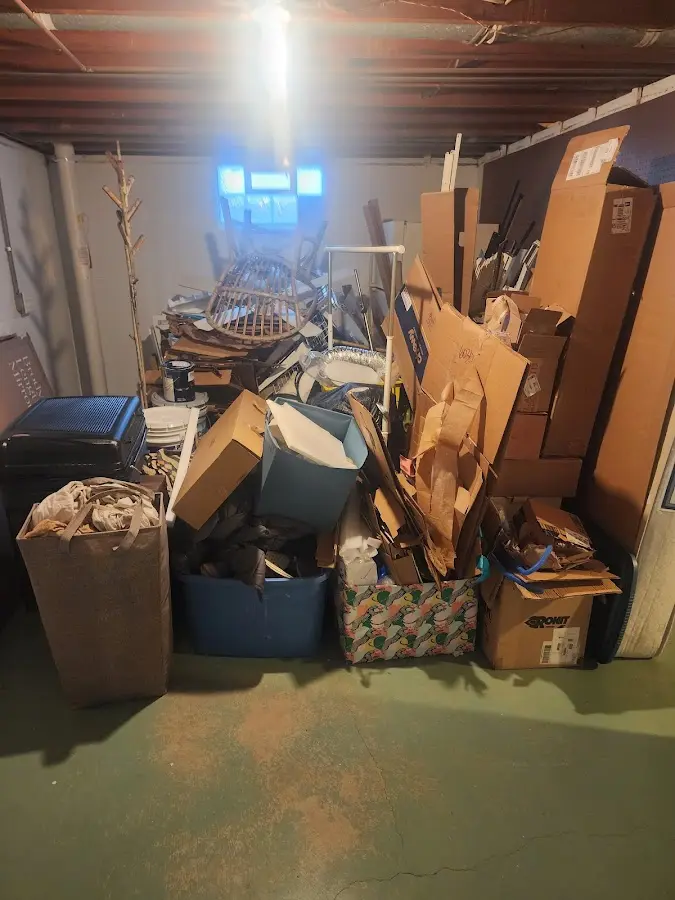 Roll-off dumpster container at job site for 8 Yard Dumpster Rental in Addison